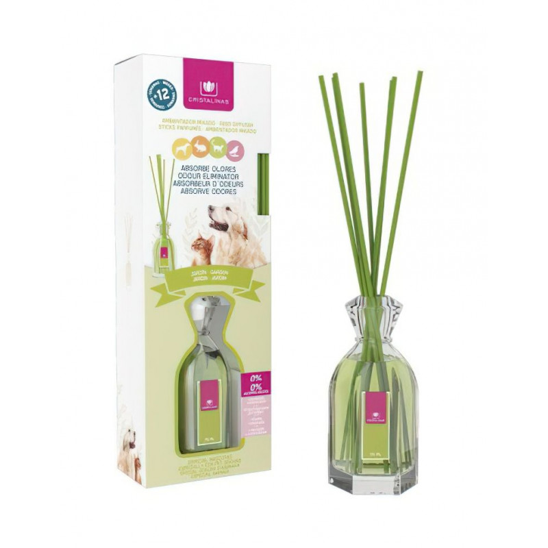 Dyfuzor Zapachowy CRISTALINAS PETS GLASS Garden 90 ml | Zielone Liście CRISTALINAS - 1