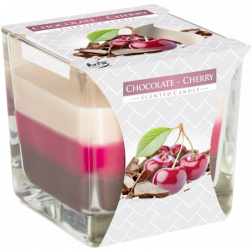 Trójkolorowa Świeca w Szkle Bispol Chocolate & Cherry | Czekolada i Wiśnie Bispol - 1
