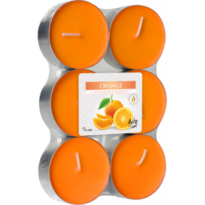 Podgrzewacze Zapachowe Tealight Maxi 6 sztuk Pomarańcza Bispol - 1