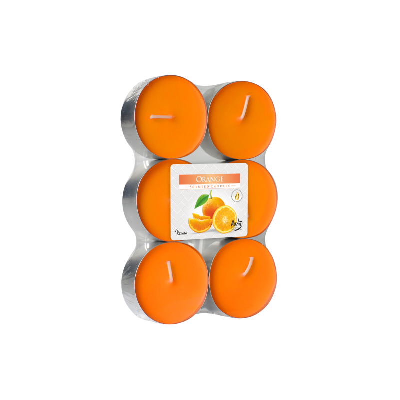 Podgrzewacze Zapachowe Tealight Maxi 6 sztuk Pomarańcza Bispol - 1