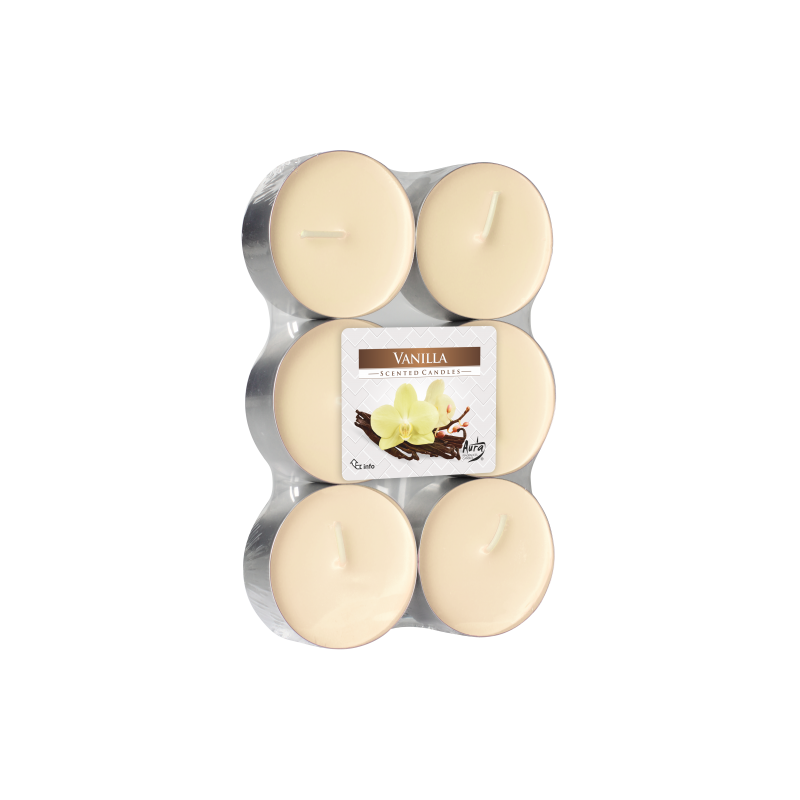 Podgrzewacze Zapachowe Tealight Maxi 6 sztuk Vanilla | Wanilia Bispol - 1