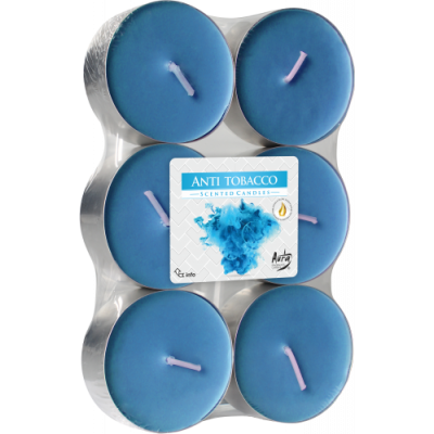Podgrzewacze Zapachowe Tealight Maxi 6 sztuk Anti Tobacco | Antytabak Bispol - 1