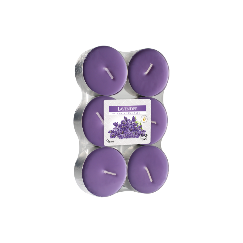 Podgrzewacze Zapachowe Tealight Maxi 6 sztuk Lavender | Lawenda Bispol - 1