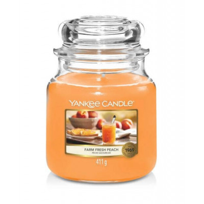 Yankee Candle Farm Fresh Peach średnia świeca zapachowa Jesień 2021