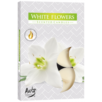 Podgrzewacze zapachowe Bispol White Flowers (Białe Kwiaty) 6 sztuk P15-179 Bispol - 1