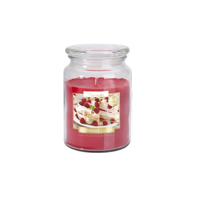 Duża Świeca Zapachowa w Szkle z Wieczkiem Raspberry Cloud (Malinowa Chmurka) snd99-329 Bispol - 1