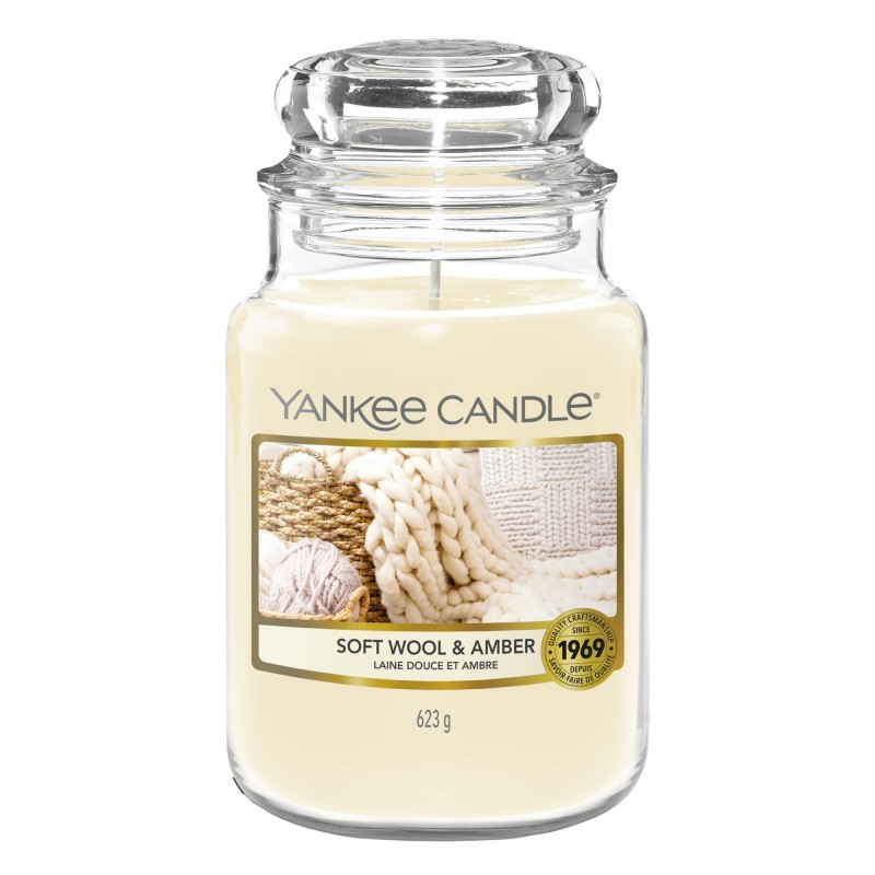 Yankee Candle Soft Wool & Amber Duża świeca zapachowa 623g