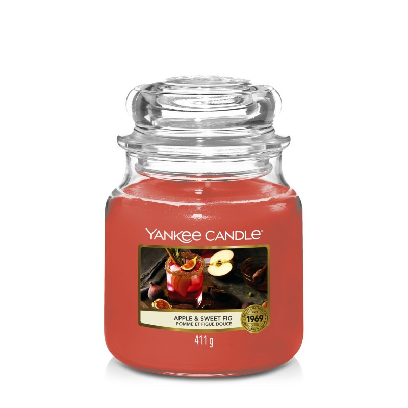 Yankee Candle Apple & Sweet Fig Średnia świeca zapachowa 411g