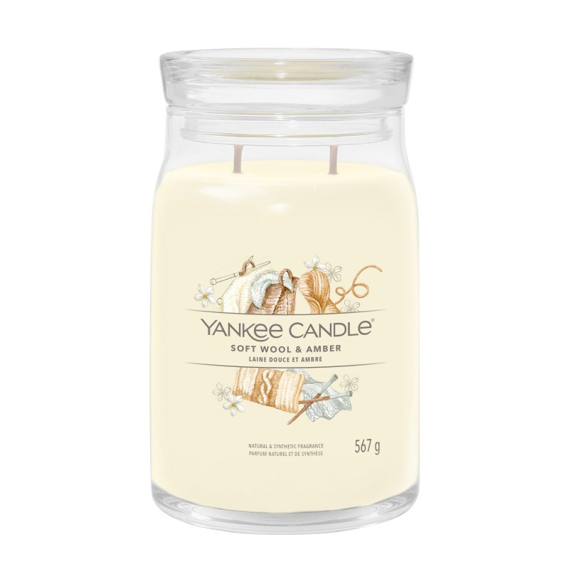 Yankee Candle Signature Soft Wool & Amber Duża świeca zapachowa 567g