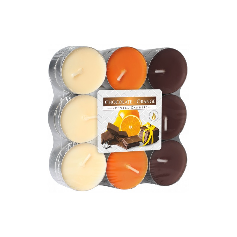 Podgrzewacze zapachowe Bispol Chocolate – Orange (Czekolada – Pomarańcza) 18 sztuk P15-18-340