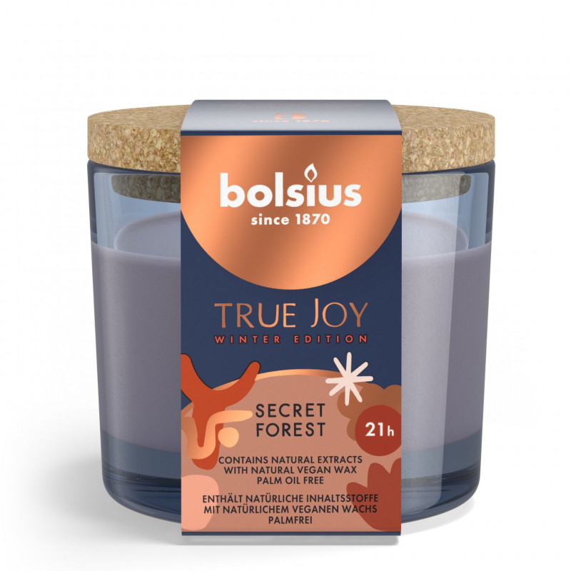 Świeca zapachowa w szkle Bolsius True Joy Secret Forest 66x83 mm