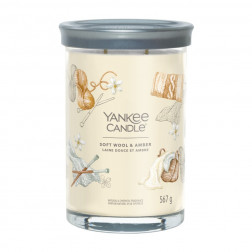 Yankee Candle Signature Soft Wool & Amber Tumbler z 2 knotami 567g