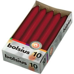 Stolové sviečky Bolsius Torpeda 170/20, 10 kusov, bordové