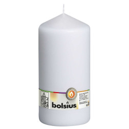 Stĺpová sviečka Bolsius 200/98mm biela, 1 kus