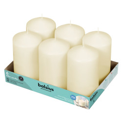 Bolsius pillar candles 150/78mm cream, 6 pieces