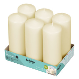 Bolsius pillar candles 200/68mm cream, 6 pieces
