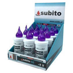 Subito S6 LED candle inserts, 12 pieces, purple