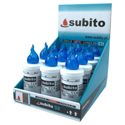 Subito S6 LED candle inserts, 12 pieces, blue