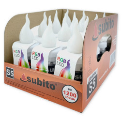 Subito S5 LED candle inserts, 12 pieces, multicolor