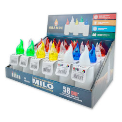 Grande Milo LED candle inserts, 24 pieces, mix