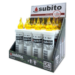 Subito S8 LED-Kerzeneinsätze, 12 Stück, gelb