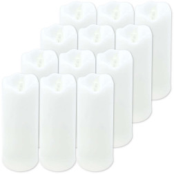 Decorative candles Subito LED C704 SW CF 125/50 white 12 pieces