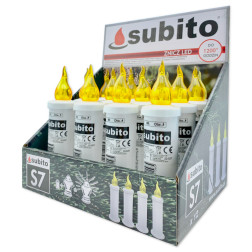 Vložky do svíček Subito S7 LED, 12 kusů, žluté