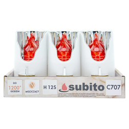Subito C707 H125 LED-Kerzeneinsätze, 6 Stück, Silber und Rot