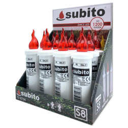 Wkłady do zniczy LED Subito S8 12 sztuk czerwony