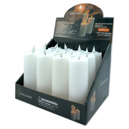 Decorative candle Sunlight LED 8812 white, 12 pieces, box