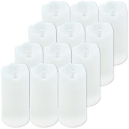 Decorative candles Subito LED C704 SW CF 100/50 white 12 pieces