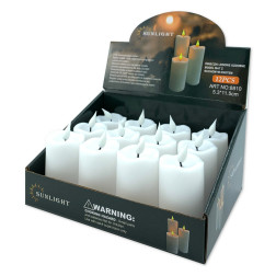 Decorative candle Sunlight LED 8810 white, 12 pieces, box