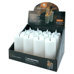 Decorative candle Sunlight LED 8811 white, 12 pieces, box