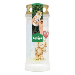 Candle inserts with metal lid Bolsius No. 6L Teddy bear 70h 12 pieces