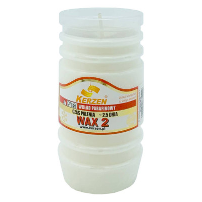 Wkłady do zniczy parafinowe Kerzen WAX 2 60h 2,5 dnia 30 sztuk