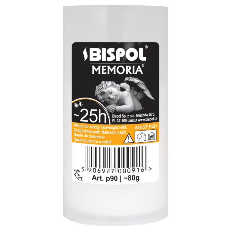 Vložky do svíček parafínové BISPOL P90 25h 30 kusů