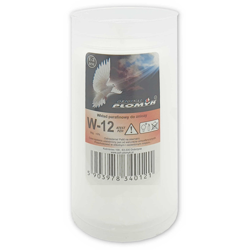 Paraffin candle inserts Płomyk W-12 24-48h 1-2 days 40 pieces