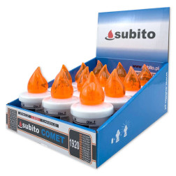 Vložky do svíček Subito Comet LED, 12 kusů, oranžové