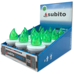 Subito Comet LED candle inserts, 12 pieces, green