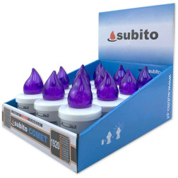 Subito Comet LED candle inserts, 12 pieces, purple