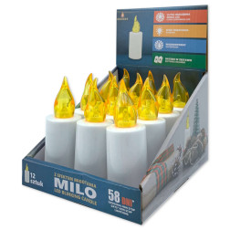 Grande Milo LED-Kerzeneinsätze, 12 Stück, gelb