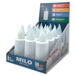 Grande Milo LED candle inserts, 12 pieces, multicolor