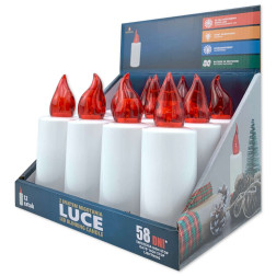 Grande Luce LED candle inserts, 12 pieces, red