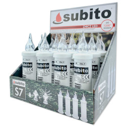 Vložky do sviečok Subito S7 LED, 12 kusov, biele