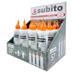 Subito S7 LED candle inserts, 12 pieces, orange