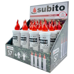 Subito S7 LED-Kerzeneinsätze, 12 Stück, rot