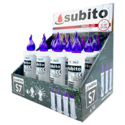 Subito S7 LED candle inserts, 12 pieces, purple