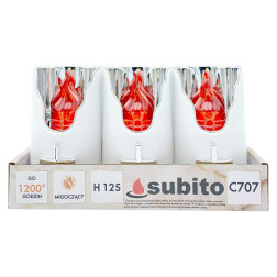 Subito C707 H125 LED candle inserts, 6 pieces, silver and red