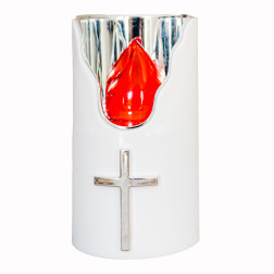 Subito C707 H125 LED candle inserts, 6 pieces, silver and red