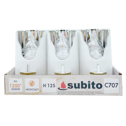 Subito C707 H125 LED candle inserts, 6 pieces, silver and white